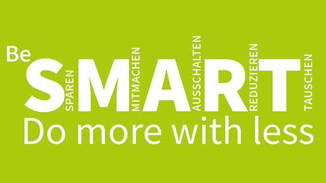 Logo der Energiesparkampagne "Be SMART – Do more with less"