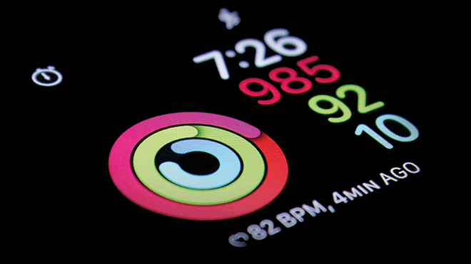 Tracking-Anzeige der Sportaktivitäten auf der Apple Watch