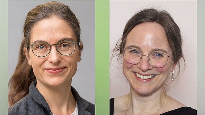 Porträtfotos von Prof. Dr. Julia Stenzel und Dr. Carmen Becke